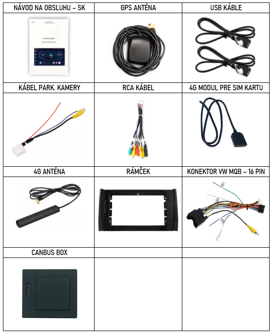 SK_Příslušenství pro Xtrons IQP chytré autorádio Škoda Kodiaq, Karoq evtech.cz
